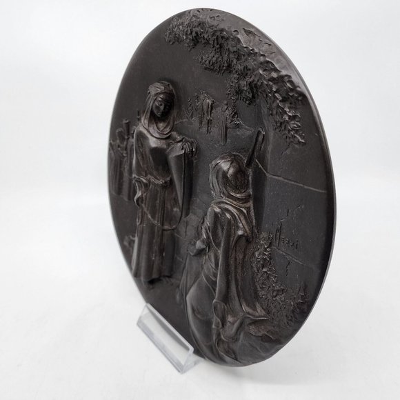 Rhodes Studios Rebekah at the Well 3D Plate w COA 3773A Bronze 8 in VTG 1987 - Picture 2 of 16